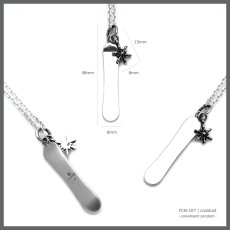 スノーボード デザイン 雪の結晶 チャーム  シルバー925 ペンダント ネックレス【cooldust | クールダスト】