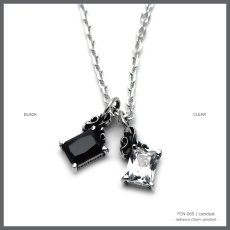 スクエアストーン チャーム シルバー925 ペンダント ネックレス【cooldust | クールダスト】