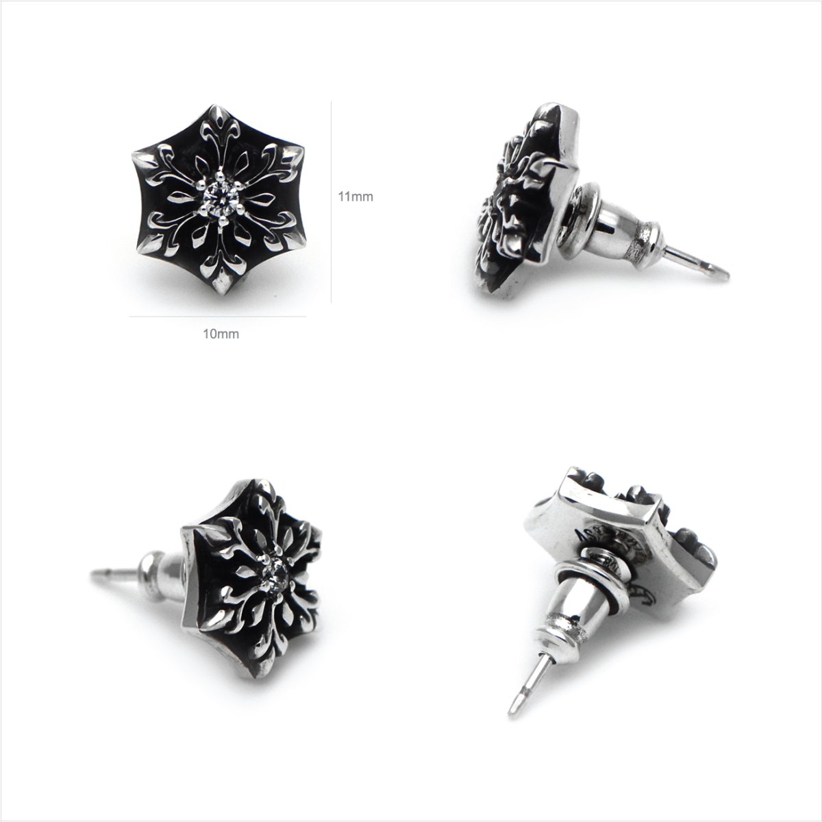 スノーフレーク 雪の結晶 モチーフ シルバー925 ピアス[誕生石]【cooldust | クールダスト】