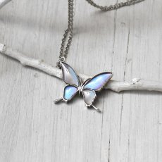 スルコウスキーモルフォ 蝶の翅 シルバー925 ペンダント ネックレス【Psyche|プシュケ】