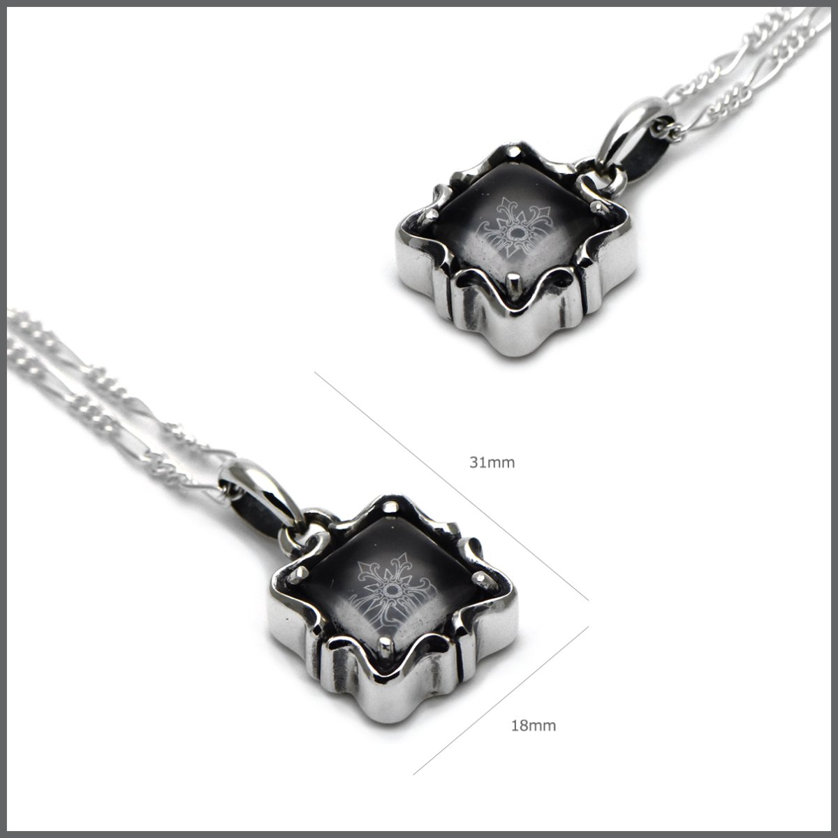 スノーフレーク 雪の結晶 オニキス 水晶 シルバー925 ペンダント ネックレス【cooldust | クールダスト】