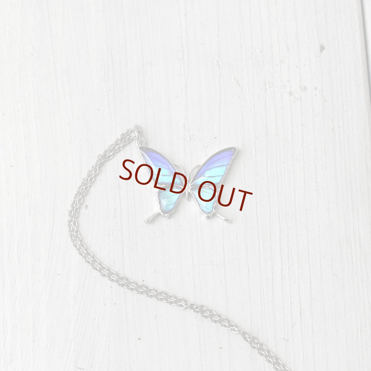 タミラスムラサキシジミ 蝶の翅  シルバー925 ペンダント ネックレス【Psyche|プシュケ】