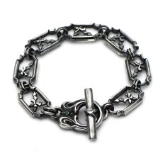 クロス デザイン シルバー 925 ブレスレット エメラルド【LEPUS | レプス】