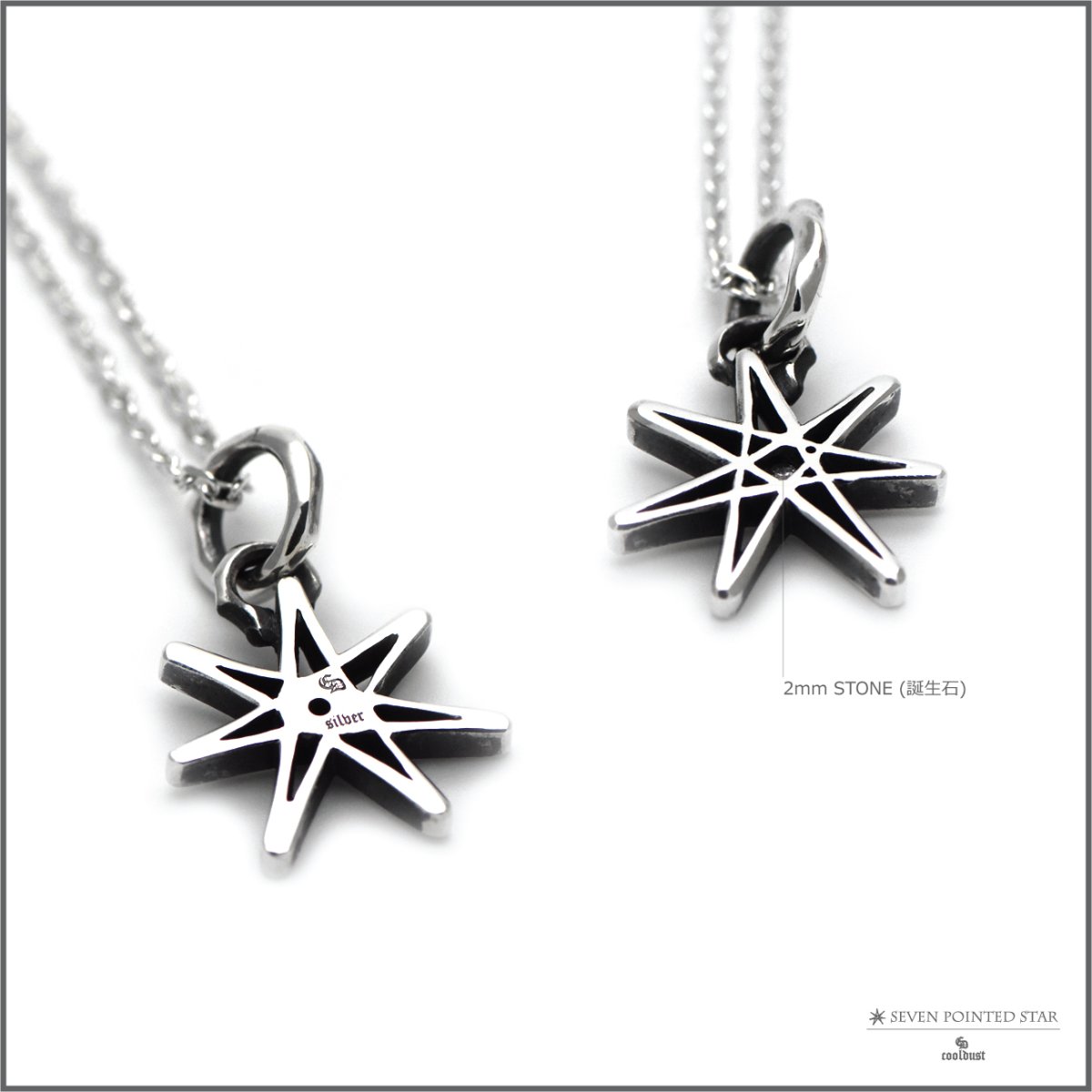 七芒星 デザイン シルバー 925 ペンダント ネックレス [誕生石]【cooldust | クールダスト】