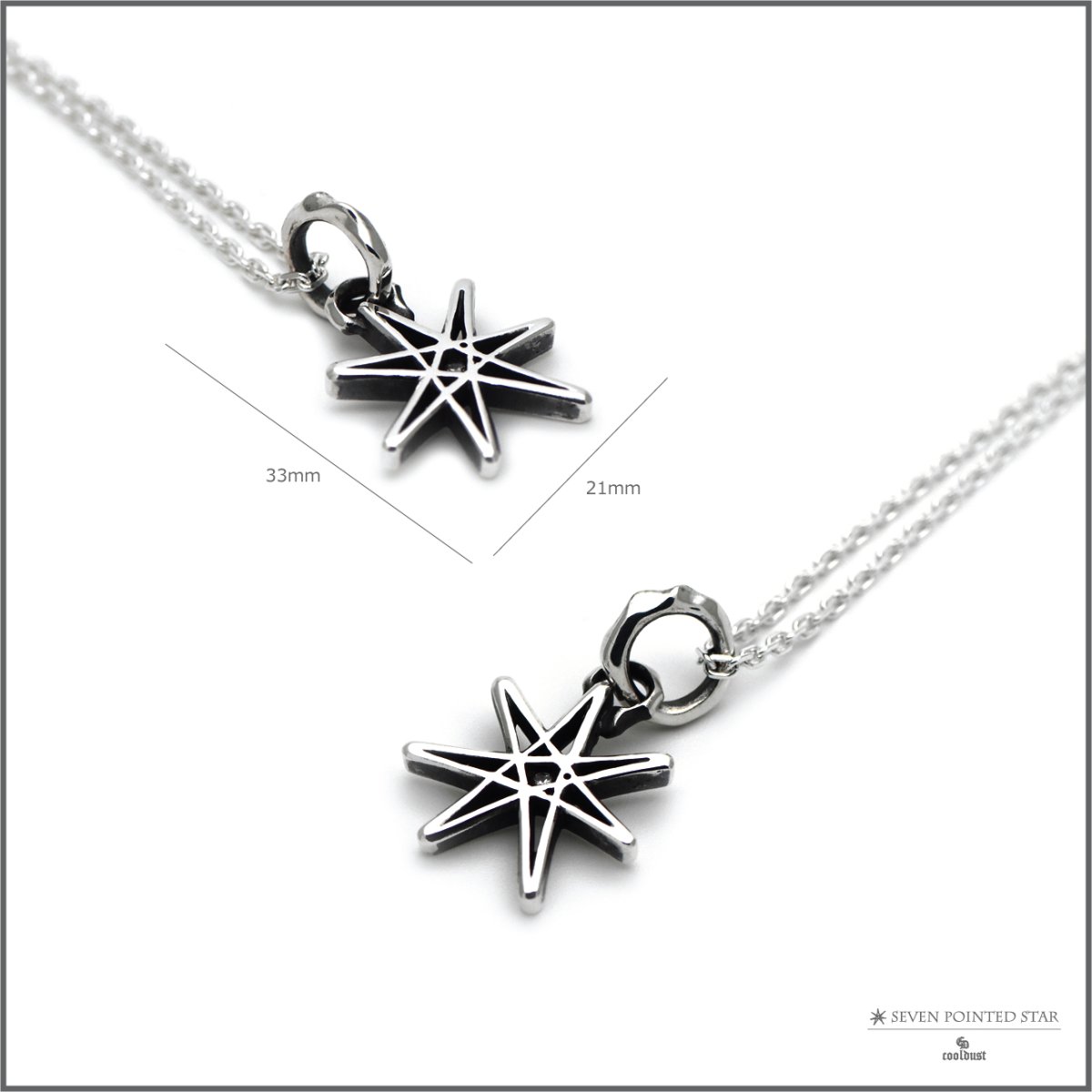 七芒星 デザイン シルバー 925 ペンダント ネックレス [誕生石]【cooldust | クールダスト】