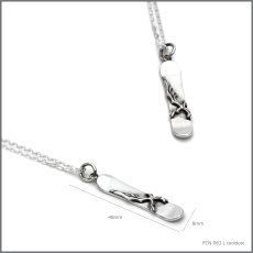 スノーボード デザイン フローラル クロス シルバー 925 ペンダント ネックレス【cooldust | クールダスト】