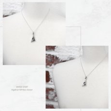 アゲハ 蝶 彫刻入り デルタプレート シルバー925 ペンダント ネックレス [誕生石]【Ageha|アゲハ】【コラボアイテム】