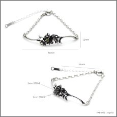 アゲハ 蝶  3つの宝石 シルバー 925 ブレスレット