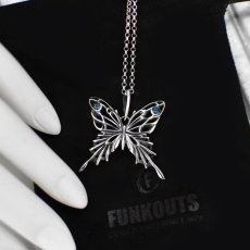 ジャコウアゲハ 蝶 デザイン シルバー 925 ペンダント ネックレス