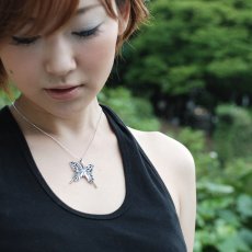 ジャコウアゲハ 蝶 デザイン シルバー 925 ペンダント ネックレス