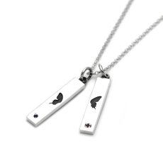 アゲハ 蝶 シンプルプレート シルバー 925 ペンダント ネックレス