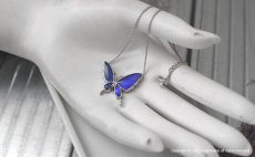 カキカモルフォ 蝶の翅 両吊りタイプペンダント(シルバー)【Psyche|プシュケ】