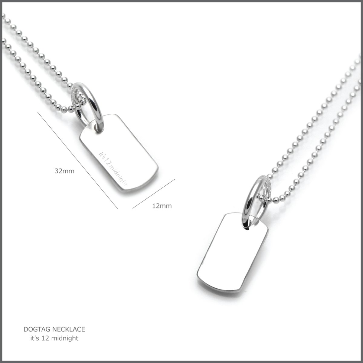 DOGTAG NECKLACE / ドッグタグ ネックレス シルバー925【it's 12 midnight Original | イッツトゥエルヴミッドナイト】