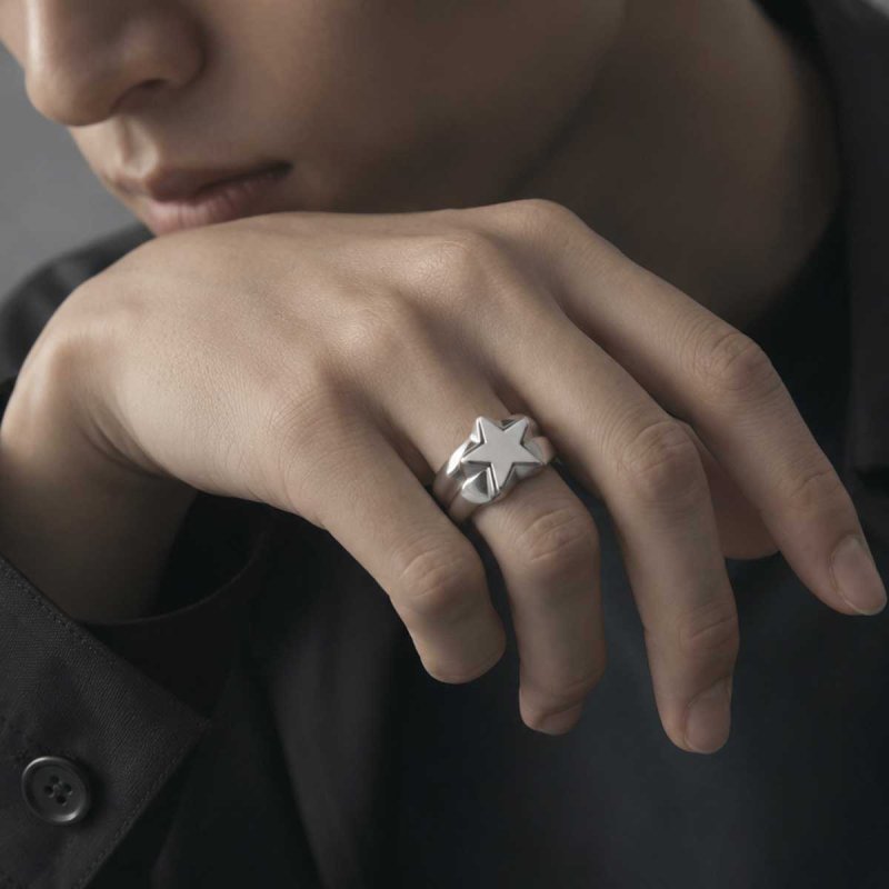 【たっちゃん】☆STAR JEWELRY☆ シルバー パールリング スター 星 デザイン シルバー 925 リング 指輪【cooldust | クール