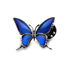 カキカモルフォ 蝶の翅 ラペルピン シルバー 925【Psyche|プシュケ】