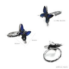 カキカモルフォ 蝶の翅 シルバー 925 リング 指輪【Psyche|プシュケ】