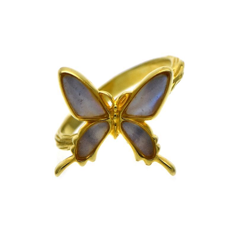 スルコウスキーモルフォ 蝶の翅 リング (ゴールド)【Psyche|プシュケ】