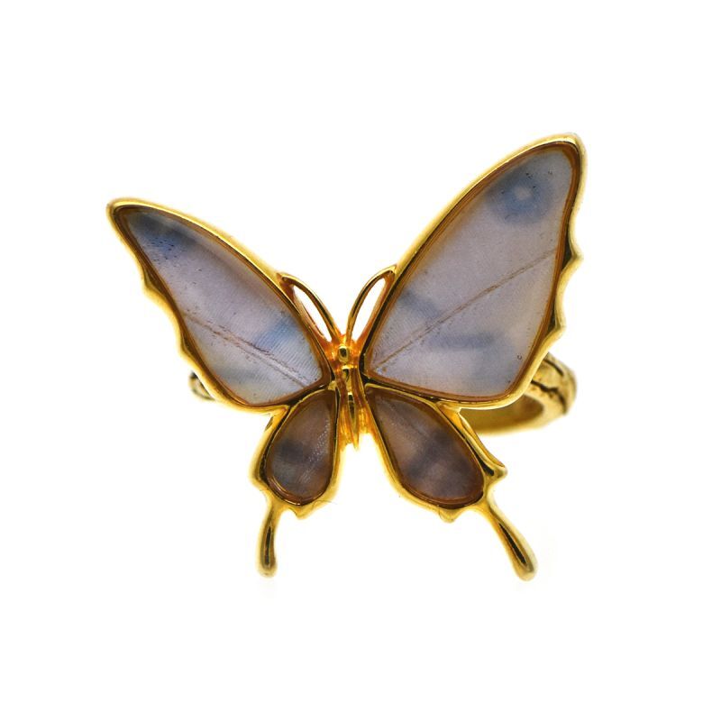 スルコウスキーモルフォ 蝶の翅 リング (ゴールド)【Psyche|プシュケ】