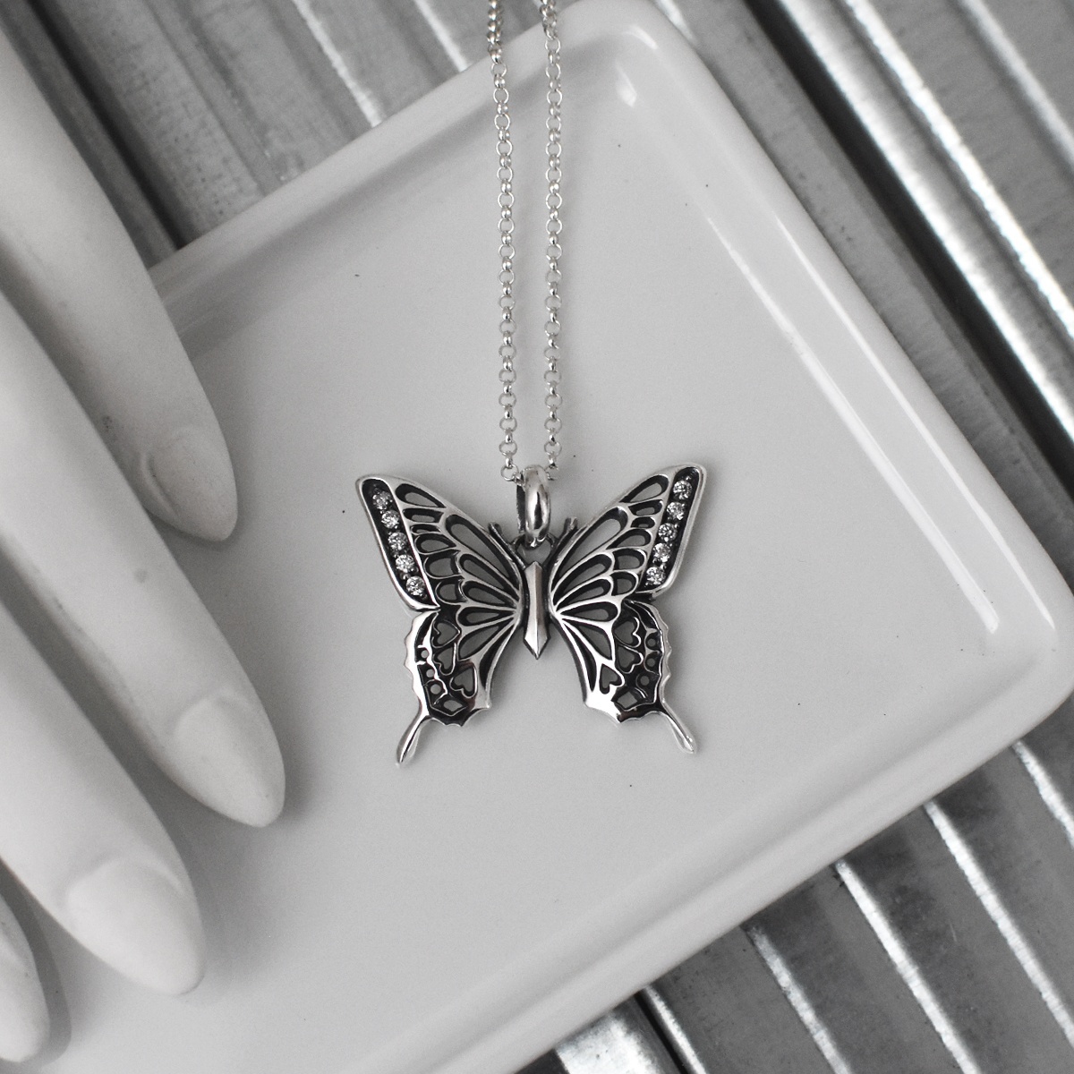 アゲハ 蝶 透かし模様 シルバー925 ペンダント ネックレス【Ageha|アゲハ】