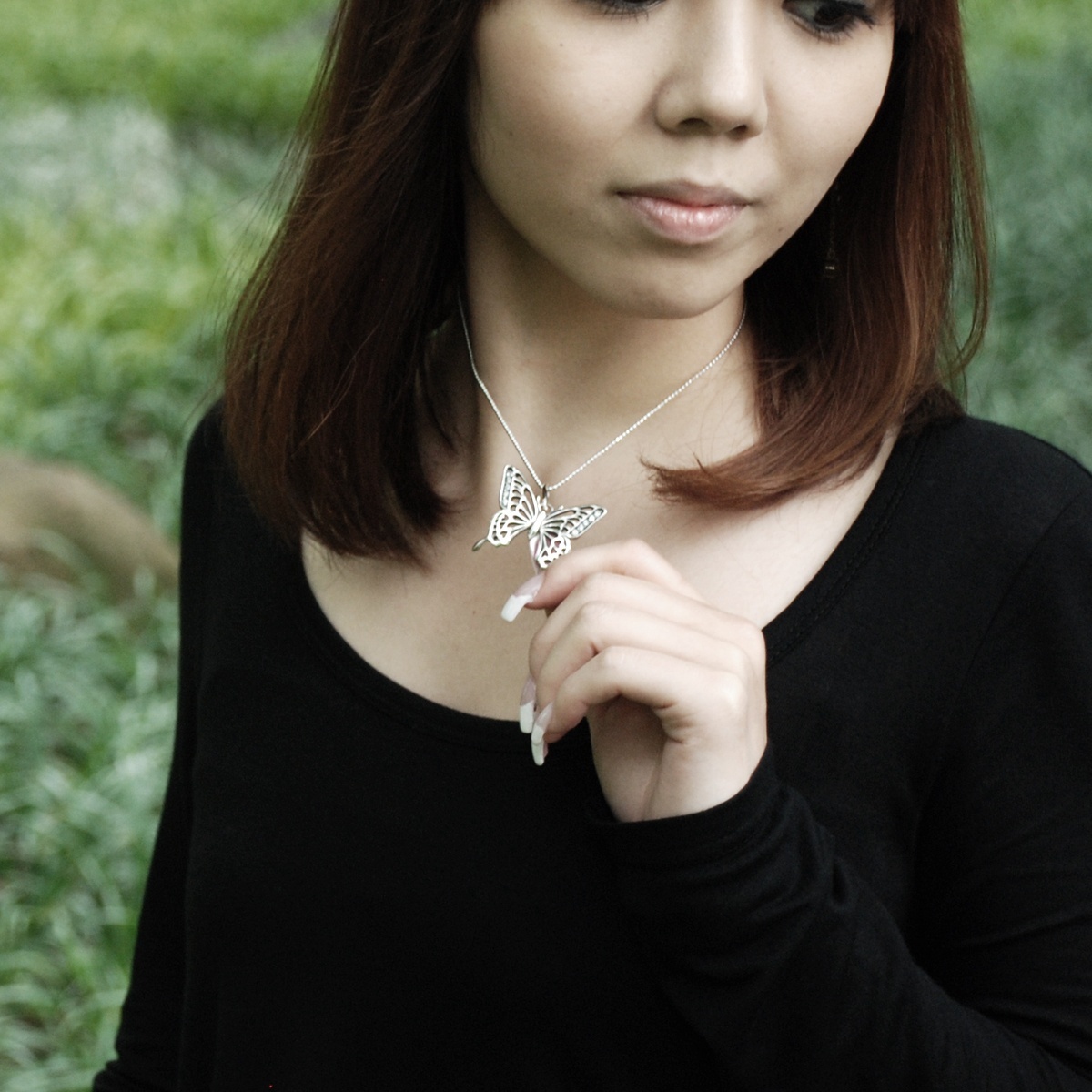 アゲハ 蝶 透かし模様 シルバー925 ペンダント ネックレス【Ageha|アゲハ】