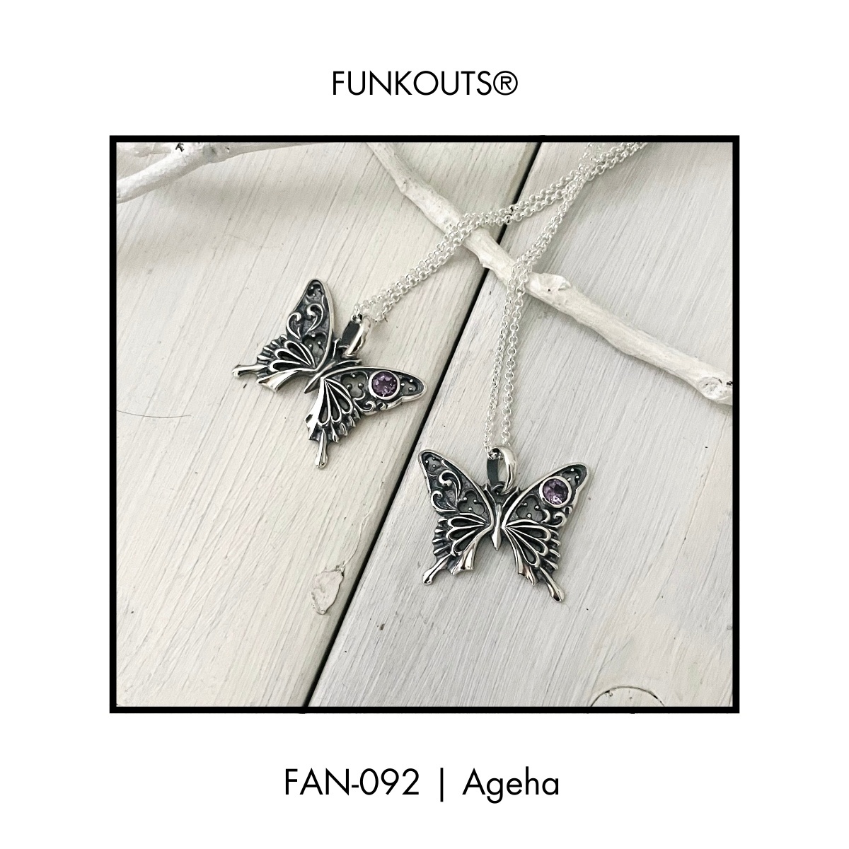 アゲハ 蝶 ゴシック調 デザイン シルバー925 ペンダント ネックレス